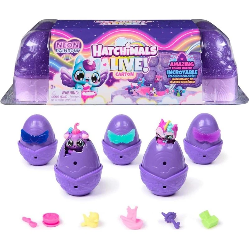 Hatchimals Alive Neon Rainbow Karton – 5 klækæg