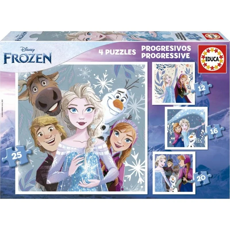Educa Disney Frozen 4-i-1 puslespil 12-16-20-25