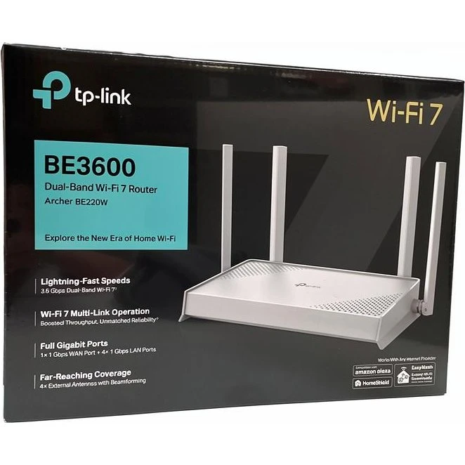TP-Link Archer BE220W BE3600 Wi-Fi 7 Router - Hvid