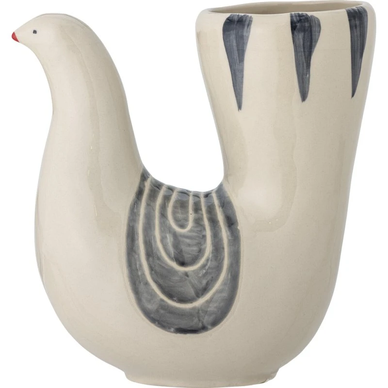 Bloomingville Trudy Vase - Hvid Stentøj, H19 cm