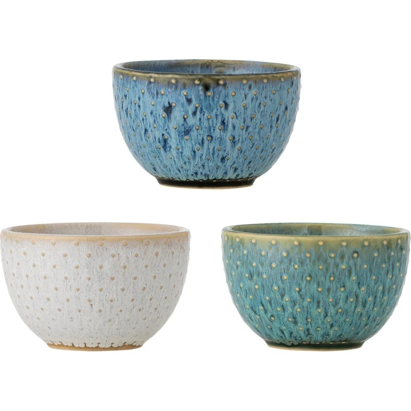 Bloomingville Harriet skålesæt 3 stk. – blå stentøj