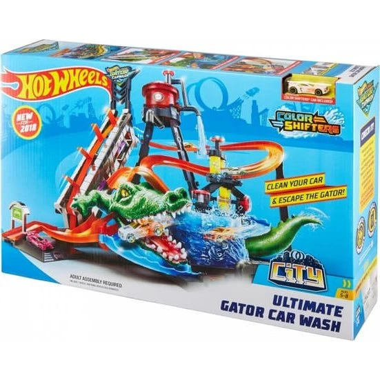 Hot Wheels Mega Bilvask City Color Shifters - Krokodilleangreb