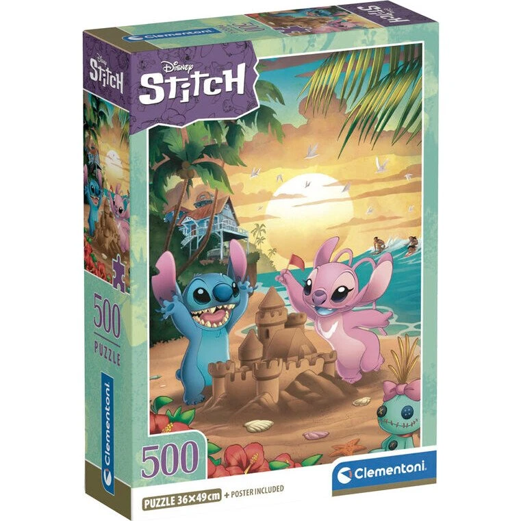 Clementoni Disney Stitch & Angel Puslespil 500 brikker