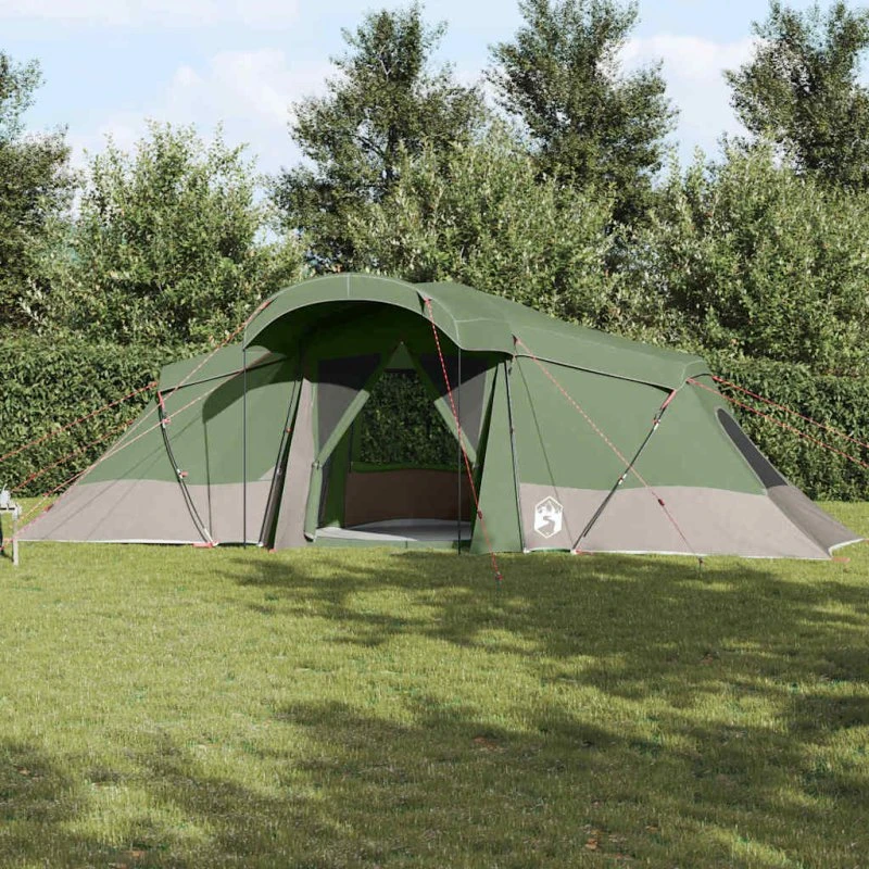 Familietelt 721×335×212 cm – Grøn/Grå, vandtæt