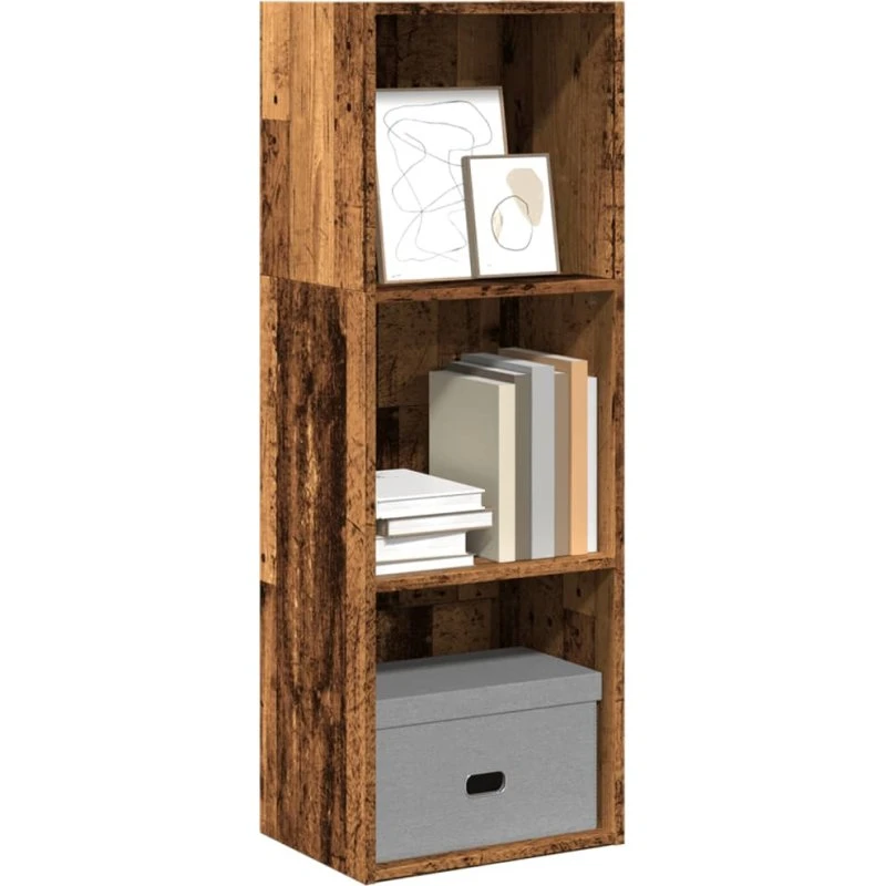 Bogreol 40x30x114 cm i konstrueret antikt træ