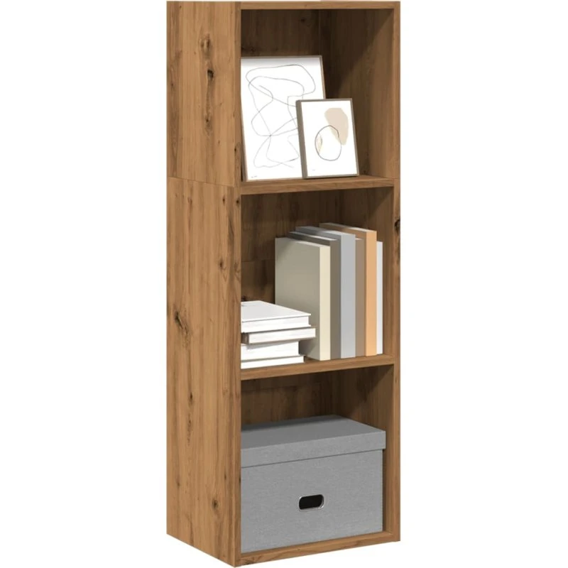 Bogreol i konstrueret træ 40x30x114 cm – egetræsfarve