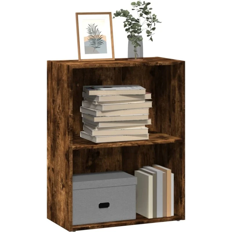 Bogreol 60x30x77 cm i konstrueret træ - Røget egetræ