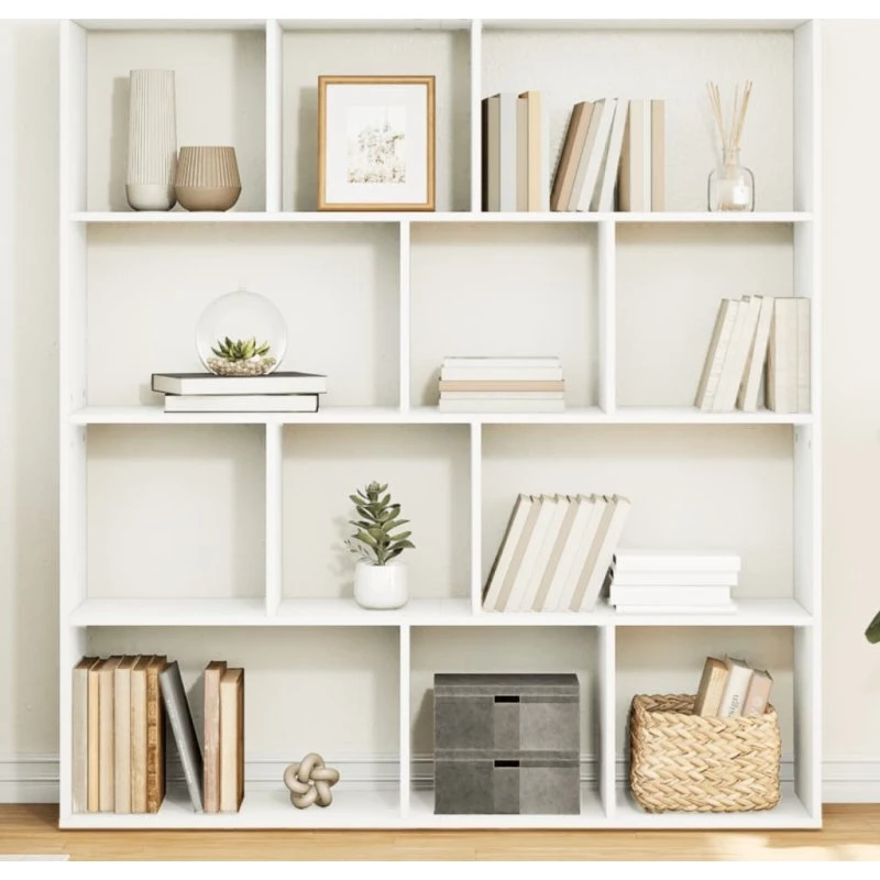 Hvid bogreol 132x29x141,5 cm i konstrueret træ