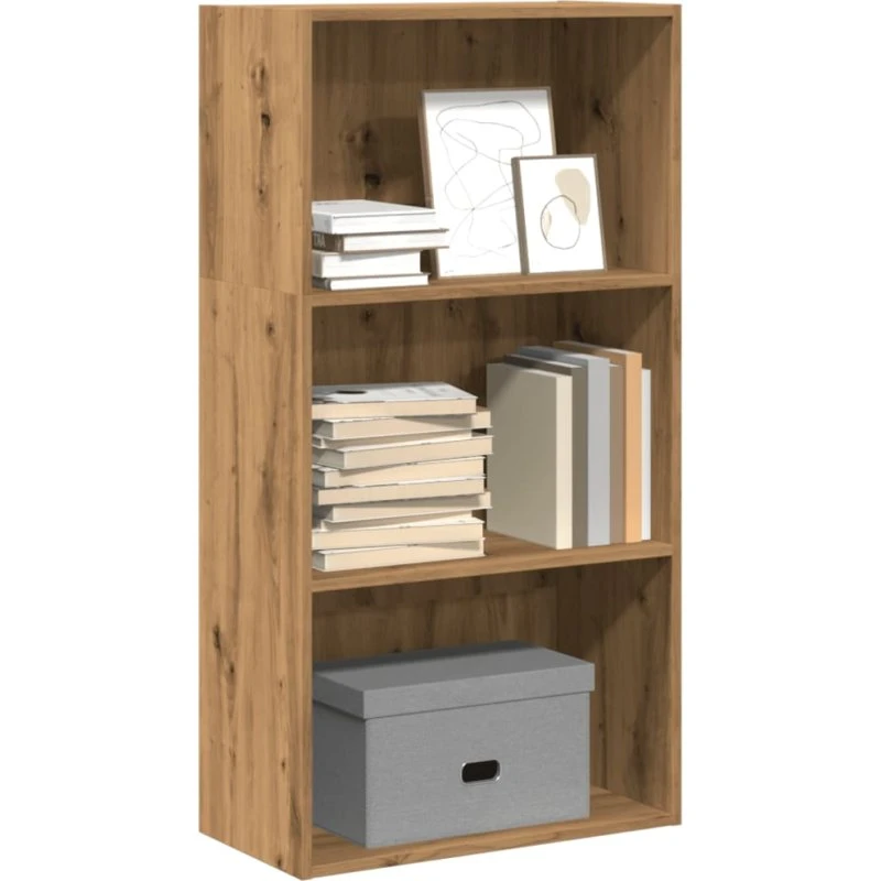 Bogreol i konstrueret træ 60x30x114 cm – egetræslook