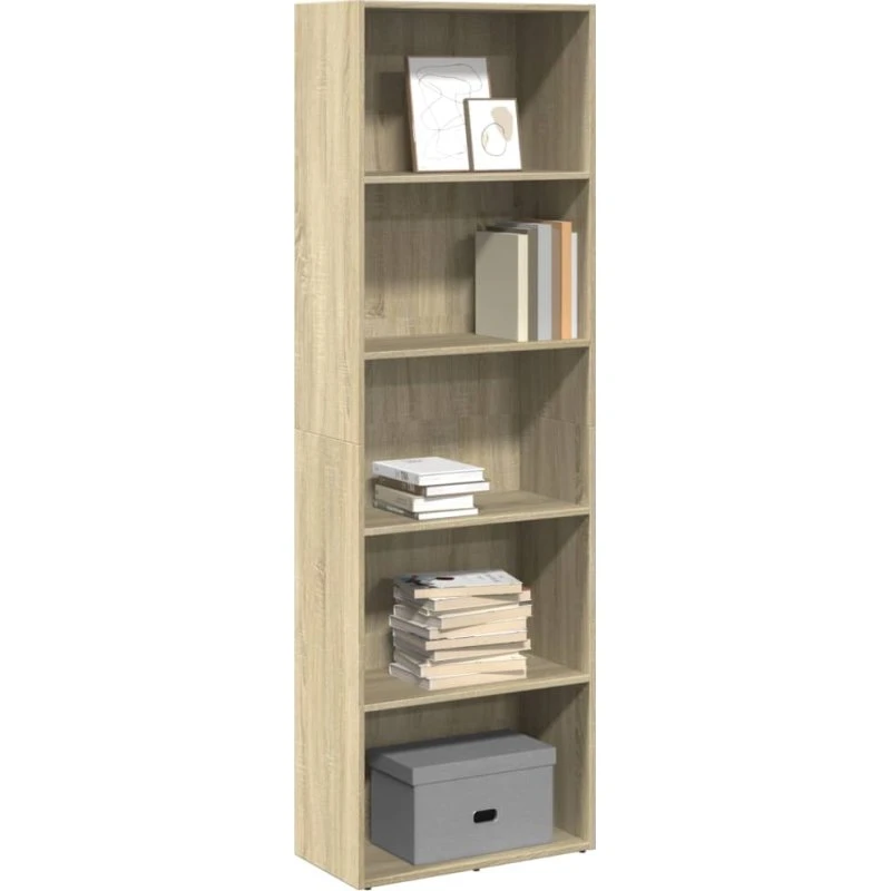 Bogreol 60x30x189 cm, sonoma-eg (konstrueret træ)