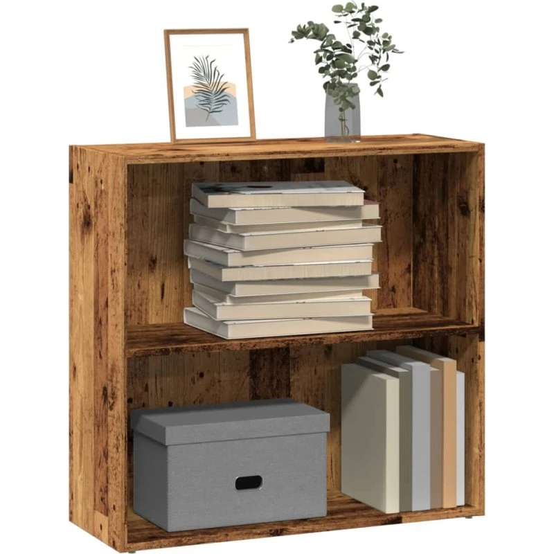 Bogreol 60x30x77 cm – konstrueret træ, gammelt trælook