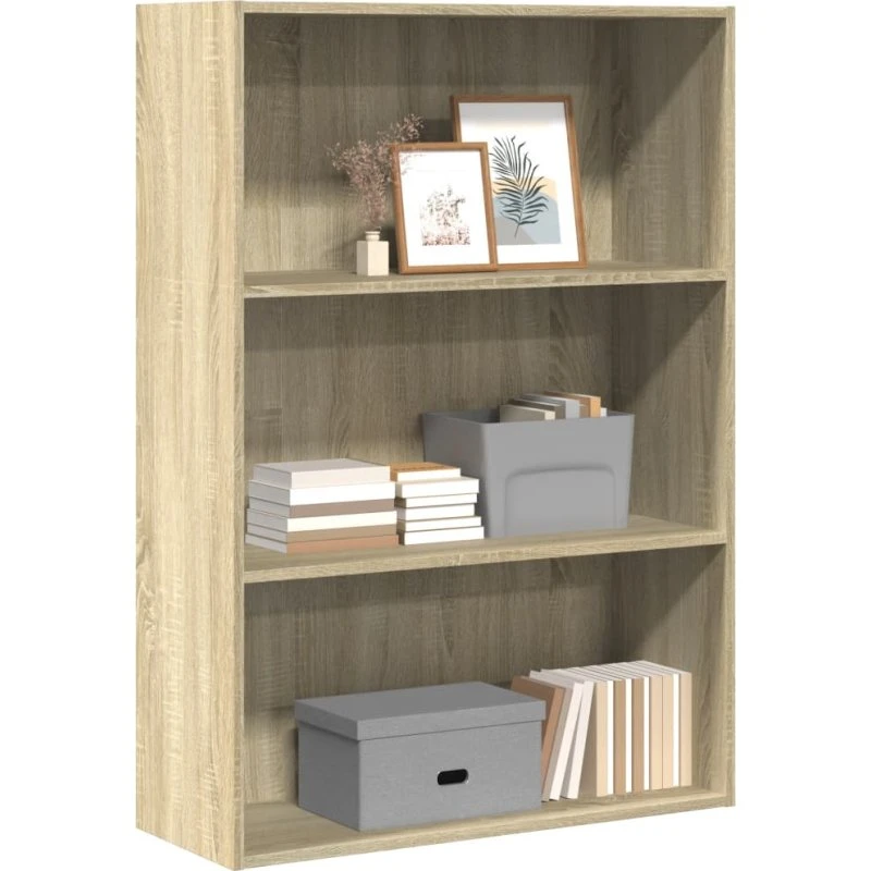 Bogreol 80x30x114 cm i konstrueret træ - Sonoma Eg