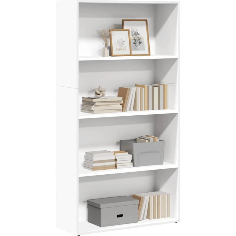 Bogreol 80x30x152 cm – hvid konstrueret træ