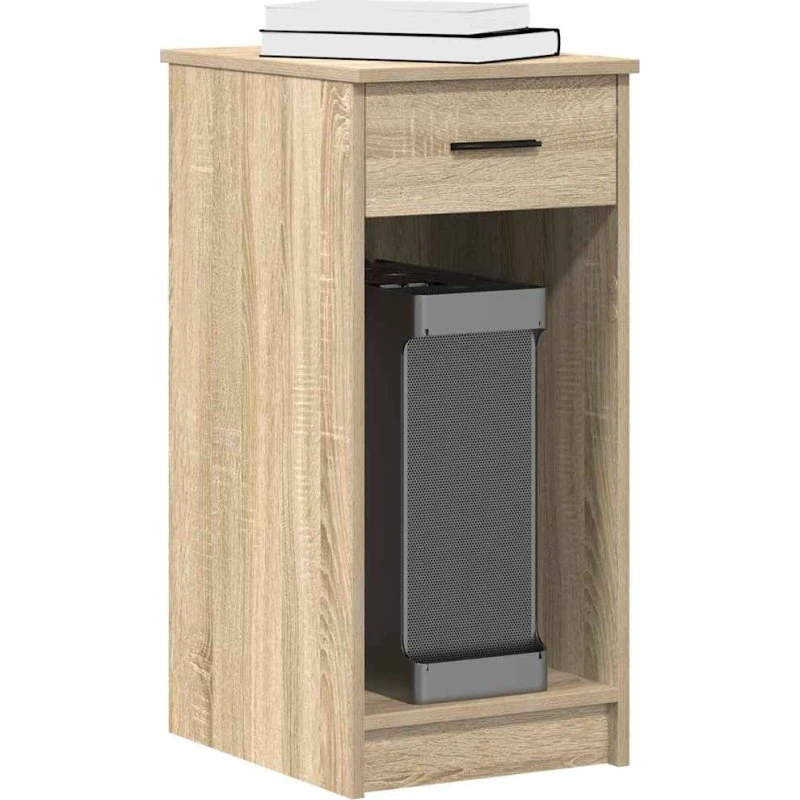 Computertårn med skuffe 35x45x77 cm – Sonoma-eg