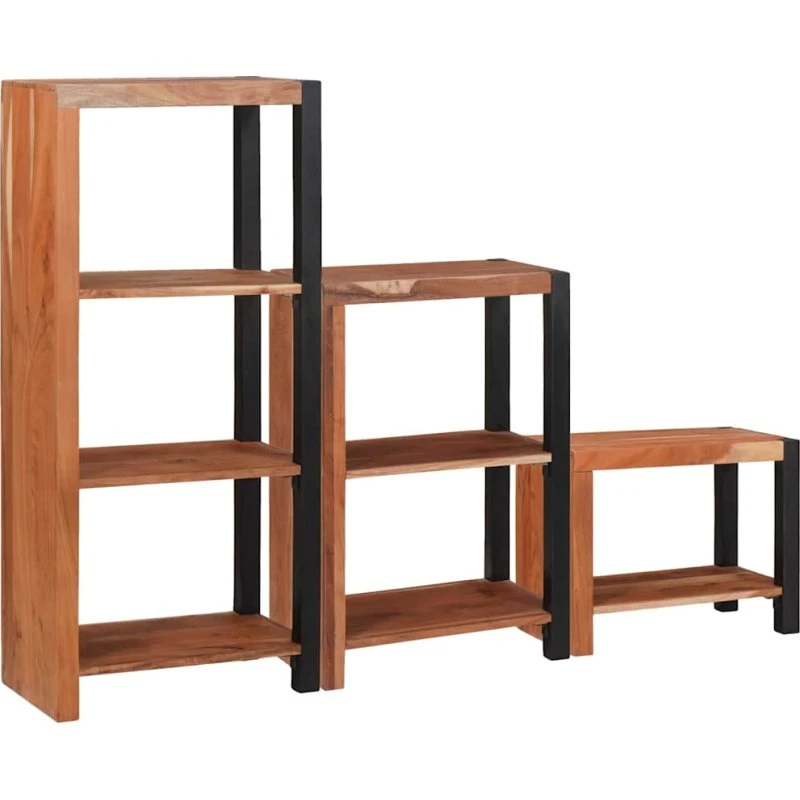 Bogreol i massivt akacietræ 50 x 30 x 110 cm - brun