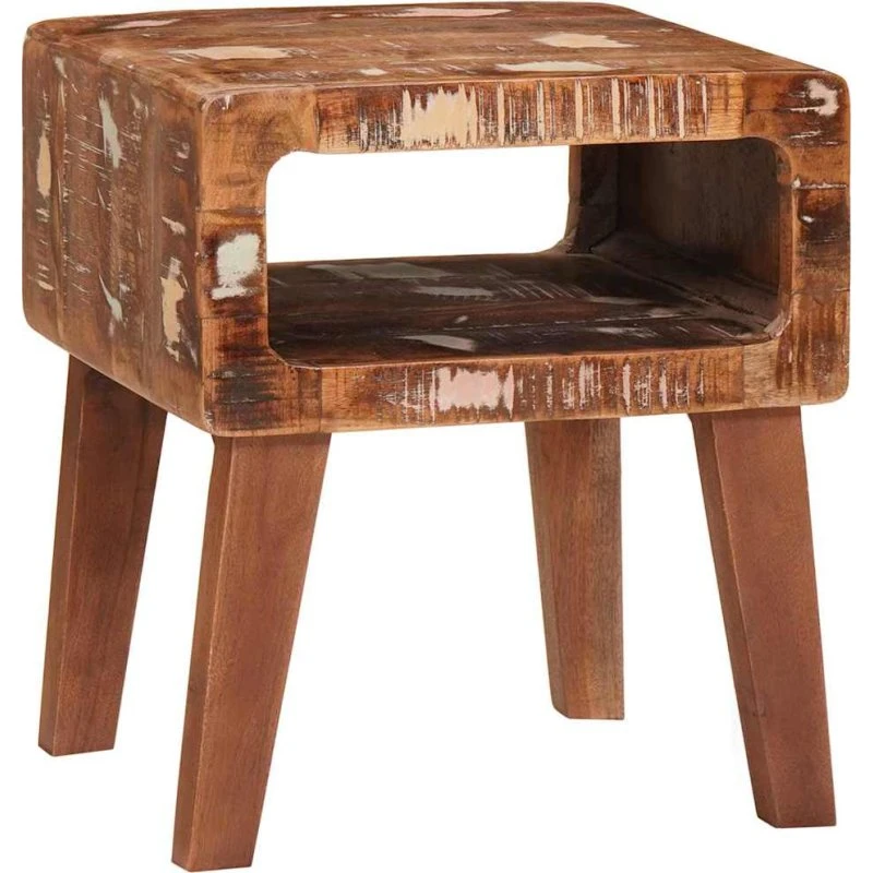 Endebord i solid genbrugstræ 40x32x46 cm – brun