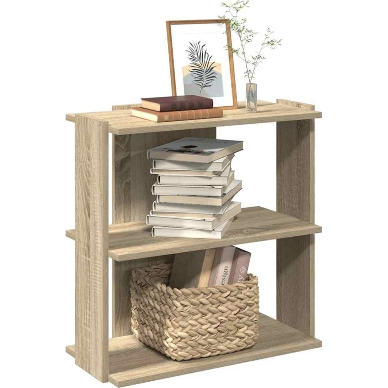 Bogreol 60x30x60 cm – 3 hylder, Sonoma-eg