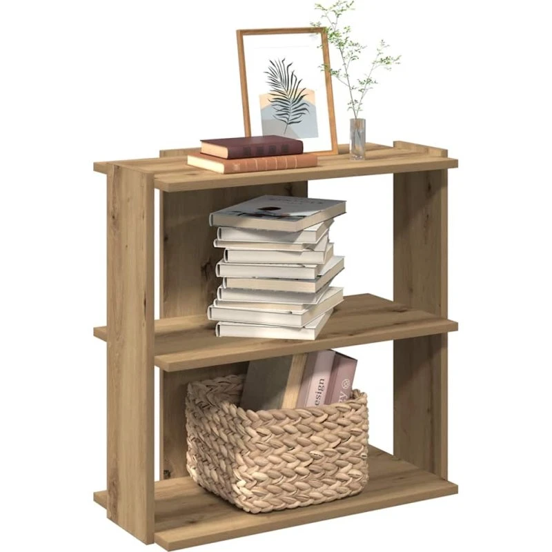 Bogreol med 3 hylder 60x30x60 cm - Egetræsfarvet