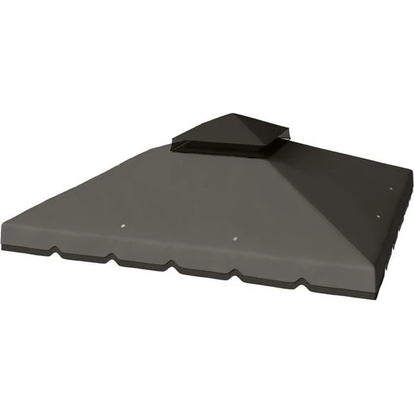 Udskiftnings-tag til pavillon 300x300 cm - Lys grå polyester