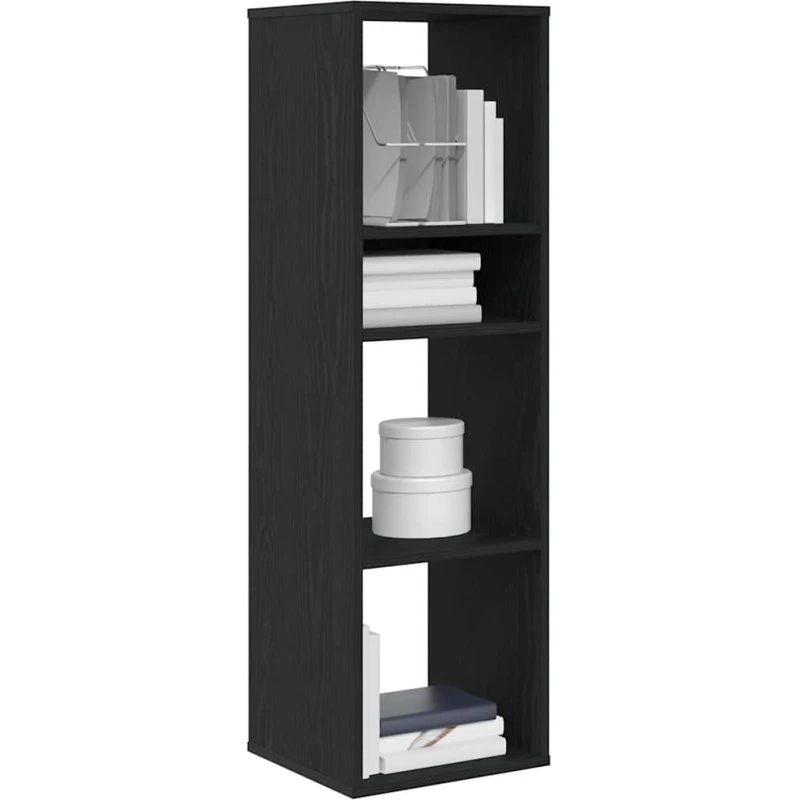 Bogreol i konstrueret træ 34x31x112 cm - Sort