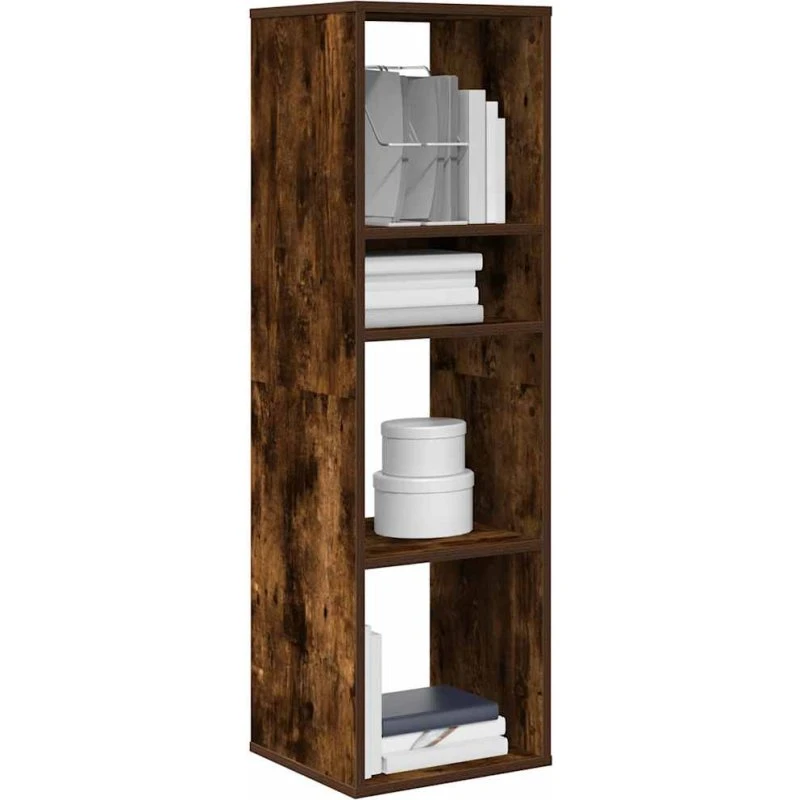 Bogreol 34x31x112 cm i konstrueret træ - Røget egetræ