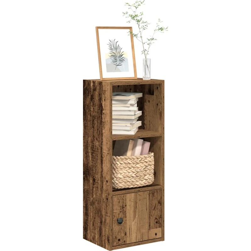 Bogreol i konstrueret træ 31x24x77 cm – antik finish