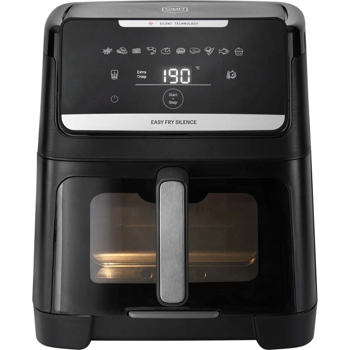 OBH Nordica Easy Fry Silence Vision Airfryer 7L - Sort