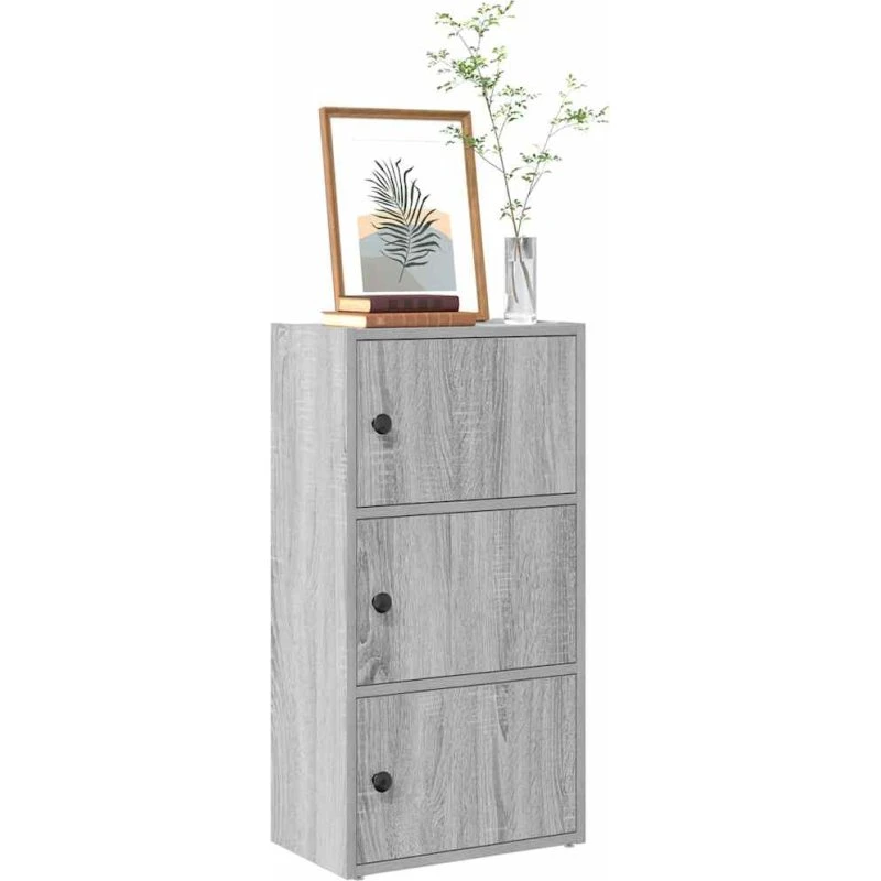Bogreol 40x24x77 cm – Konstrueret træ, Grå Sonoma-eg