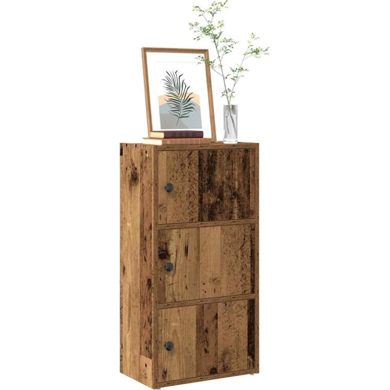 Bogreol 40x24x77 cm i konstrueret træ – antikt look