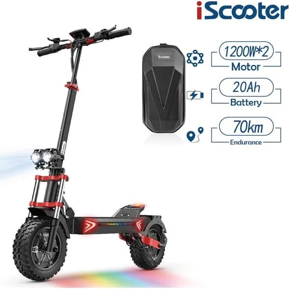 iScooter iX8 Elektrisk Scooter - 2400W, 48V20Ah, 70 km rækkevidde