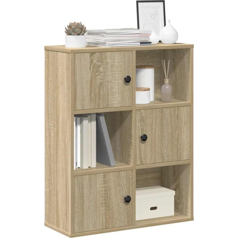 Bogreol 60x24x76,5 cm i sonoma-eg (konstrueret træ)