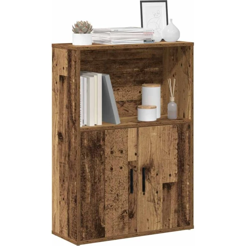 Bogreol 60x24x85 cm i konstrueret træ, antik finish