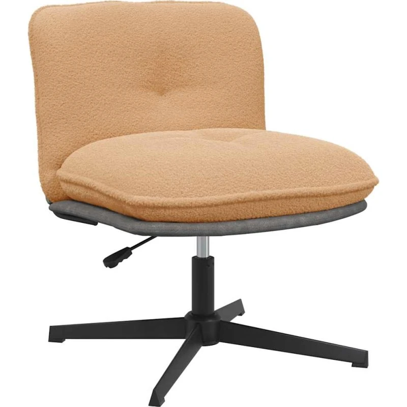 Drejelig kontorstol beige - krøllet uld-look