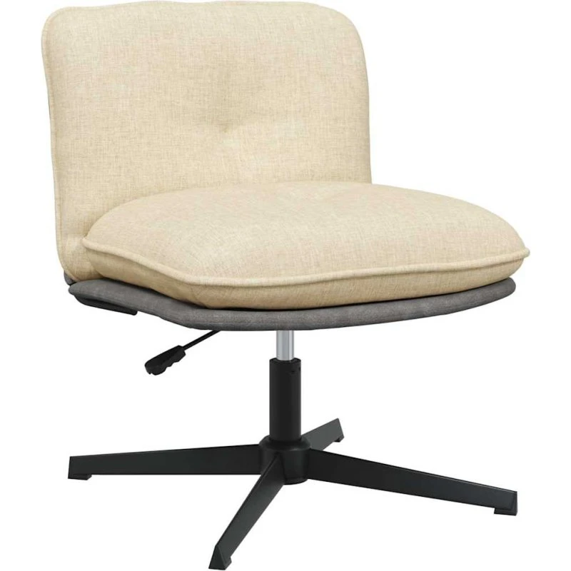 Drejelig kontorstol i creme stof – minimalistisk og komfortabel