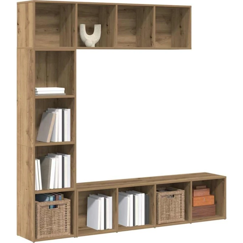 Bogskabe 3 stk. i konstrueret træ - kunsteg