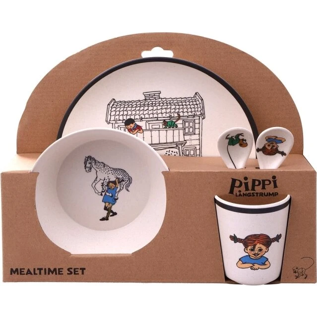 Barbo Toys Pippi Langstrømpe spisesæt, 5 dele
