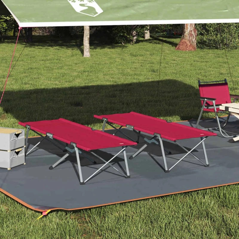 Foldbar camping seng 2 stk, rød 194×62,5×42,5 cm