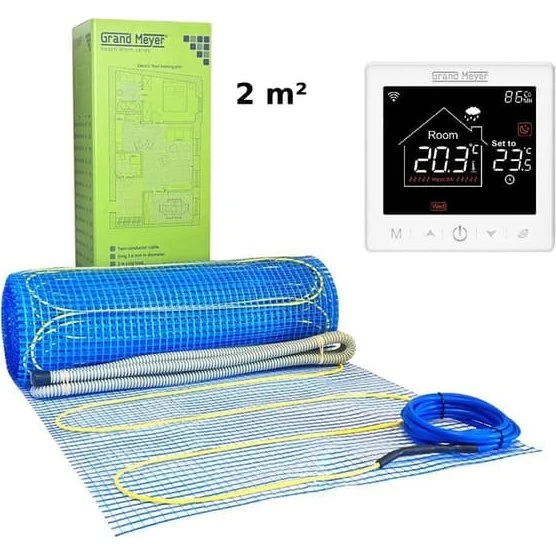 Grand Meyer Varmemåttesæt 2 m², 170 W/m² m. Wi-Fi termostat SN-10