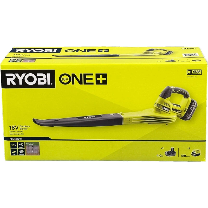 Ryobi RBL1820S40F ONE+ 18V Akku løvblæser med batteri