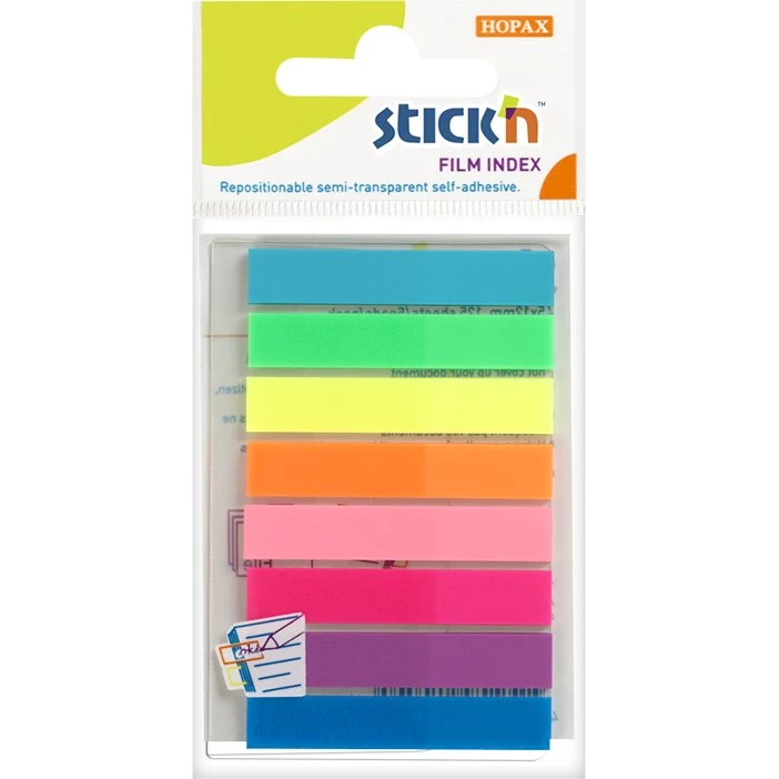 Stick'n Indexfaner 45 x 8 mm - 8 assorterede farver