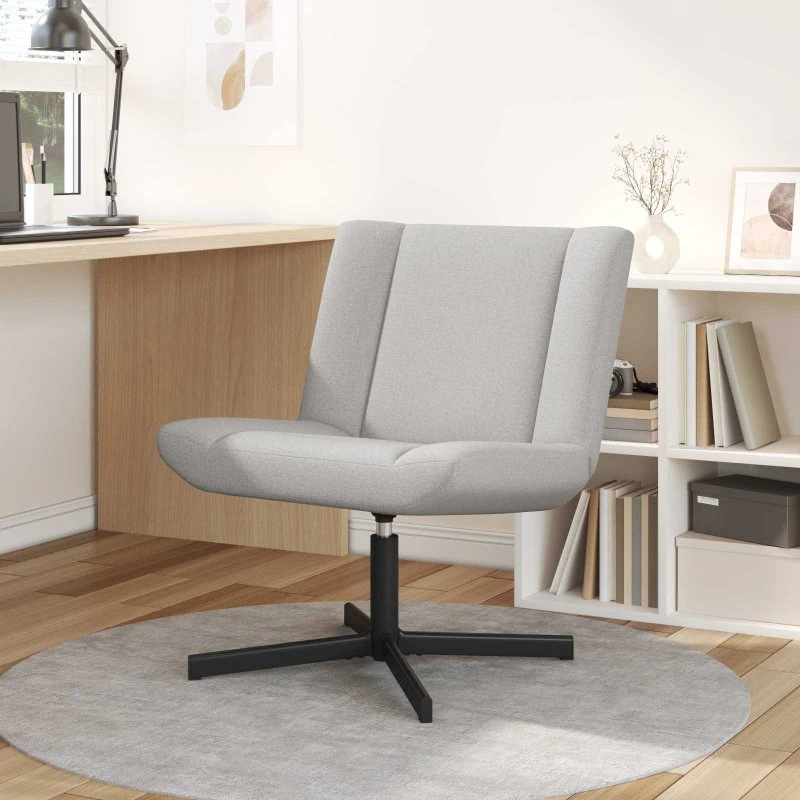 Skygrå drejestol i stof 63x75x76 cm – moderne 360°