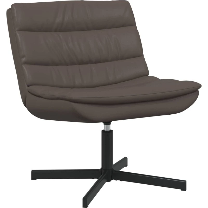 Drejestol i brun skinnende PU 63x75x76 cm