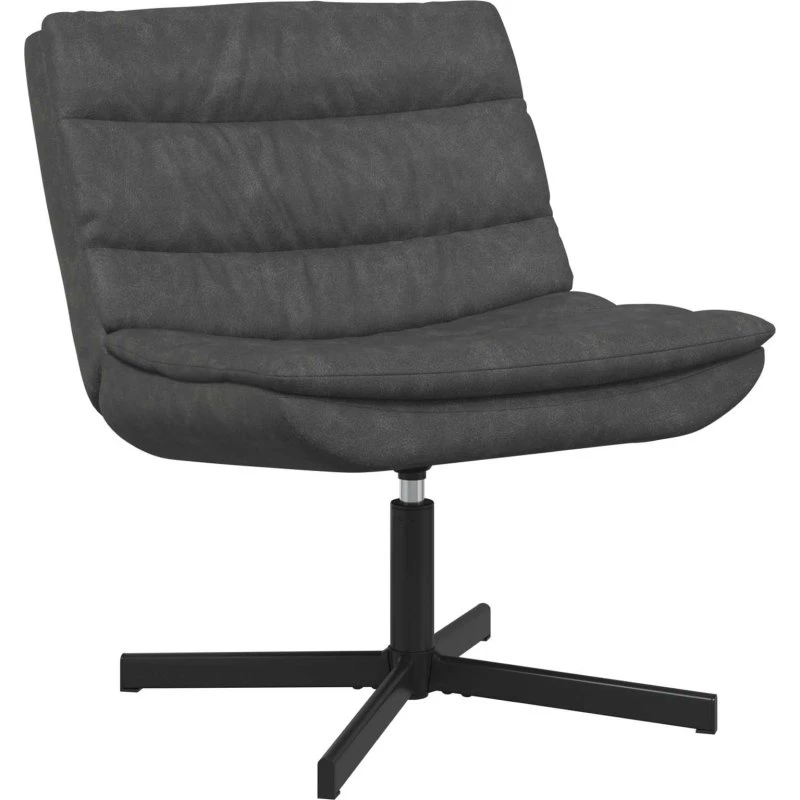 Drejestol i antik sort PU 63x75x76 cm – 360°