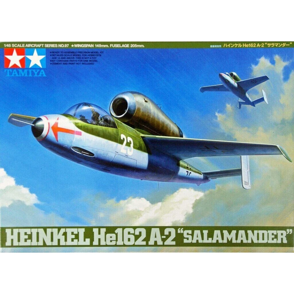 Tamiya Heinkel He162 A-2 Salamander - 1:48 byggesæt