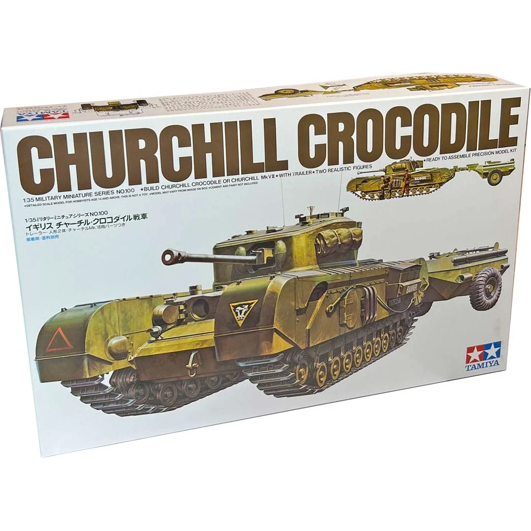 Tamiya Churchill Crocodile kampvogn med anhænger - 1:35