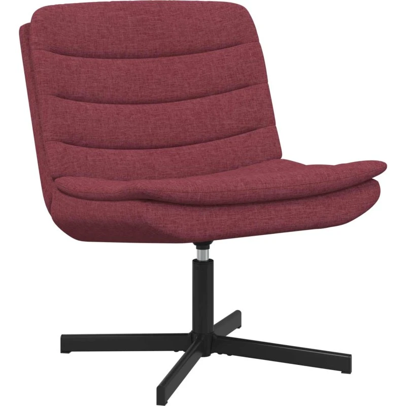 Drejestol vinrød i stof 63x75x76 cm - 360° komfort