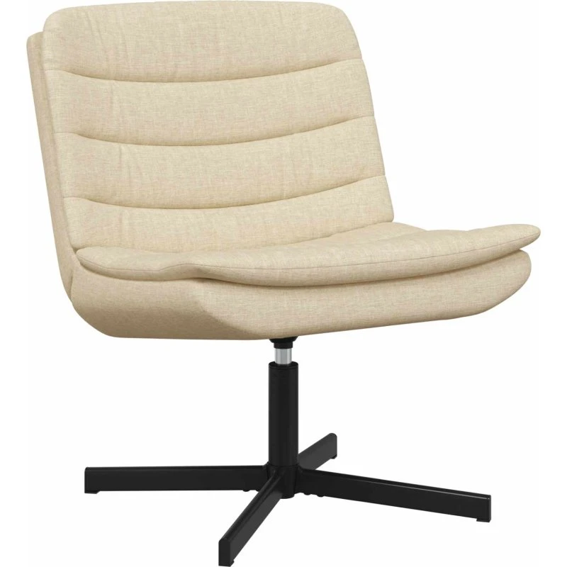 Drejestol creme 63x75x76 cm - stof & metal, 360°