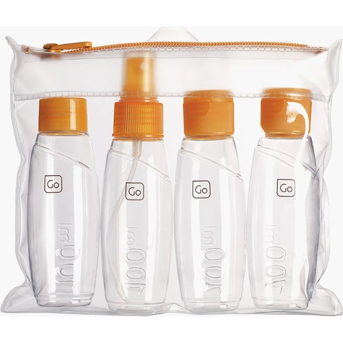 Go Travel Rejseflaskesæt - 4 x 100 ml med opbevaringspose