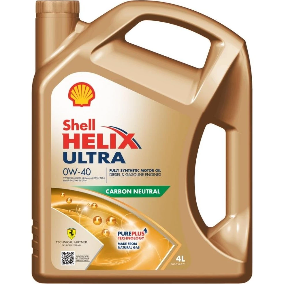 Shell Helix Ultra 0W-40 Motorolie, 4L