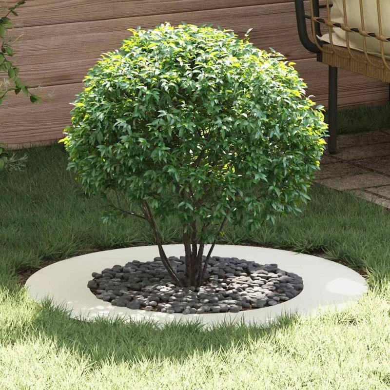 Træring i stål til træbund, hvid Ø50/80 cm (5 stk)